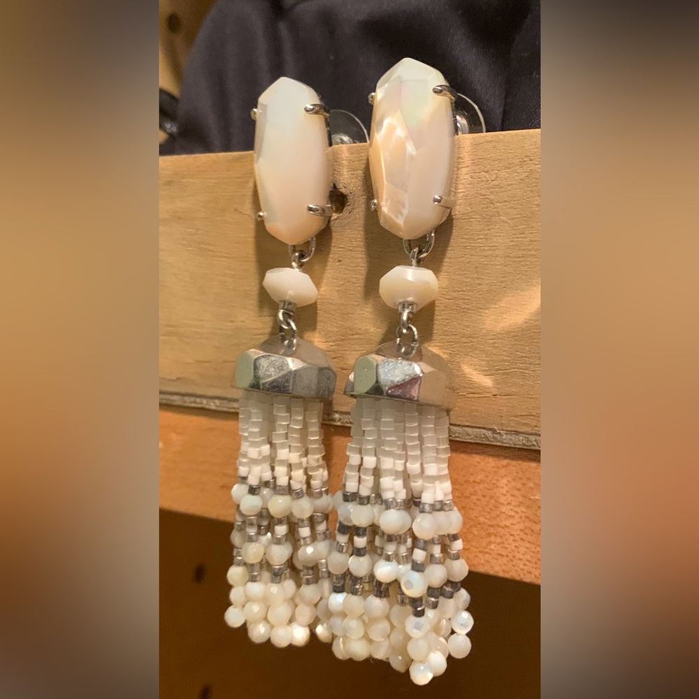 Sold! Kendra Scott white MOP Dove earrings